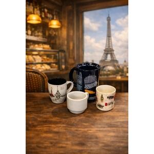 Coffee Bar Decor, Paris London Espresso Cup Set Coffee Bar Decor Eiffel Tower De
